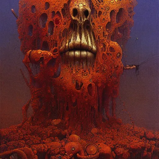 Image similar to high quality high detail painting by beksinski, hd, gof of wisdom