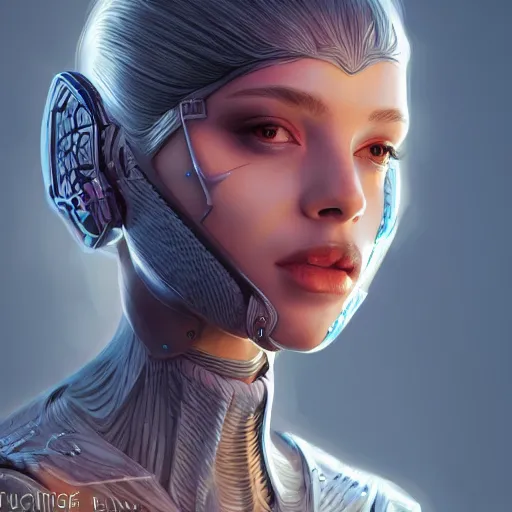 Image similar to [ important ] beautiful futuristic girl, diffuse lighting, fantasy, intricate, highly detailed, lifelike, photorealistic, digital painting, artstation, illustration, concept art, smooth, sharp focus