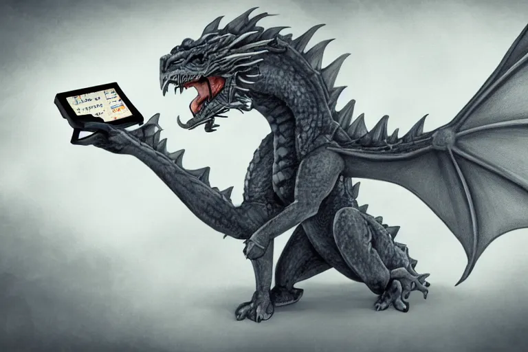 Image similar to an anthropomorphic dragon playing on the gameboy, 4 k, hd, digital art