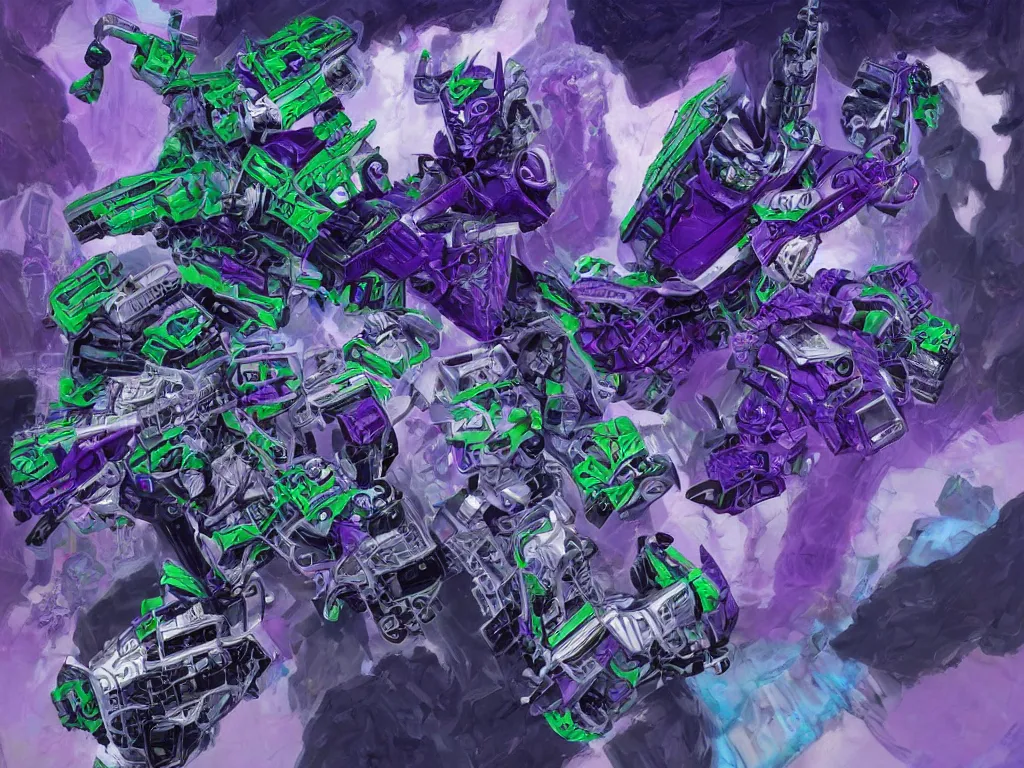 Image similar to portrait of cowboy johnny cash as purple green optimus prime from transformers riding on guitar zord ufo hoverboard, intricate, highly detailed, smooth, artstation, digital illustration by Lisa Frank and Ruan Jia and Mandy Jurgens and Artgerm and Wayne Barlowe and Greg Rutkowski and Zdislav Beksinski