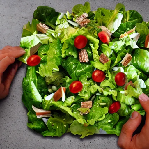 Prompt: [ first person point of view from my eyes ]!!!!!!!!!!, cutting a salad