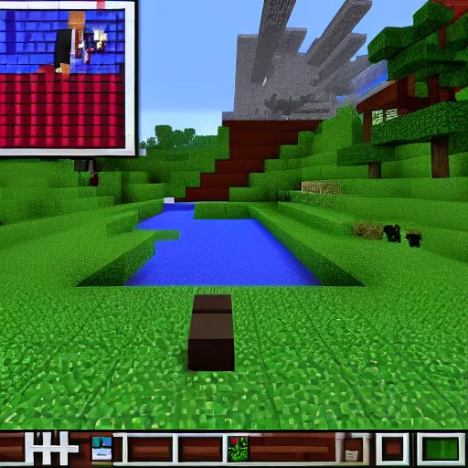 Image similar to united states president barack obama on hypixel minecraft server, screenshot, 2 0 1 5