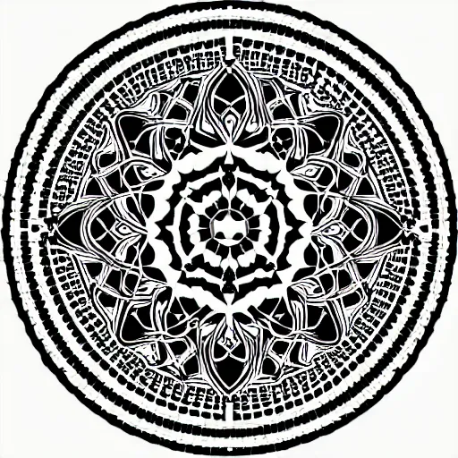 Prompt: an intricate mandala pattern made of ASCII