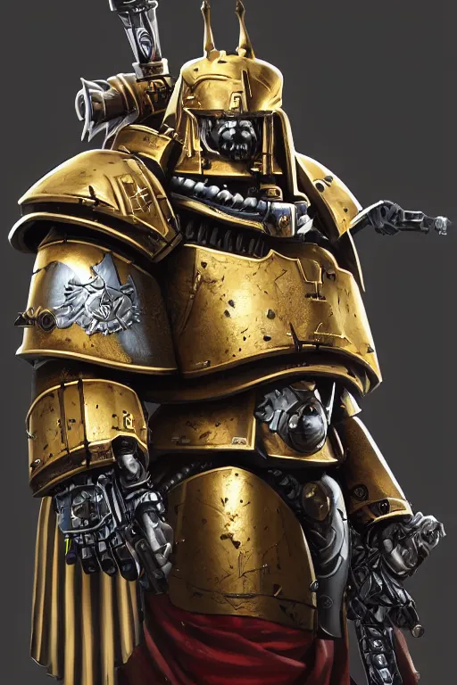 Image similar to armor portrait heros warhammer 4 0 k horus heresy fanart - the primarchs emperor by johannes helgeson animated with vfx concept artist & illustrator global illumination ray tracing hdr fanart arstation zbrush central hardmesh 8 k octane renderer comics stylized