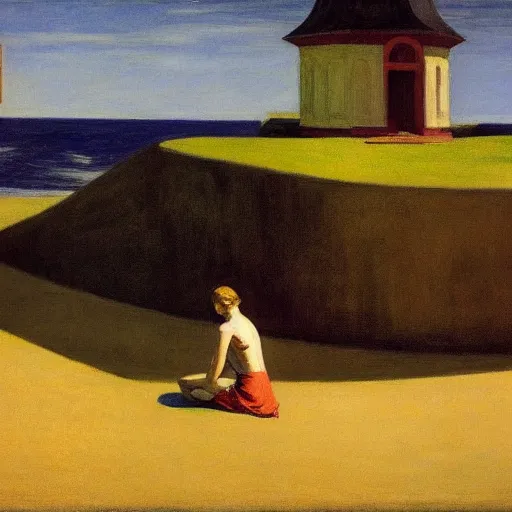 Image similar to The Tempest, by Edward Hopper