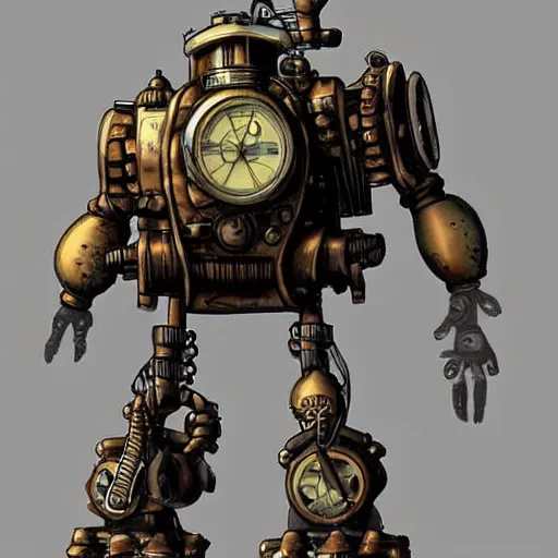 Image similar to steampunk mech. atmospheric. realistic