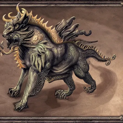 Prompt: chimera beastiary