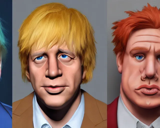 Prompt: boris johnson as scooby doo, character art, by various concept artists, redshift render, hyperrealistic face, photorealistic render