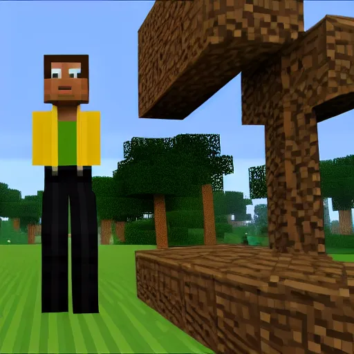 Prompt: Barack Obama smoking weed in Minecraft