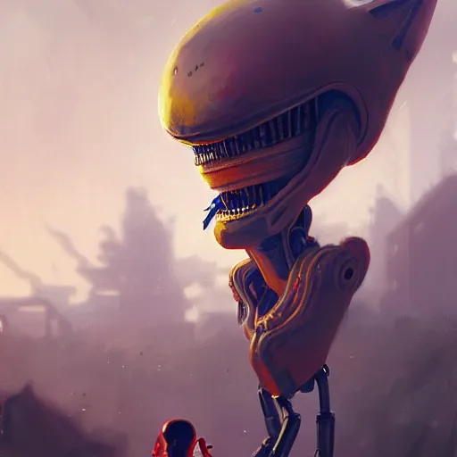 Image similar to alien robot luffy, thief, photography, by greg rutkowski, by wlop