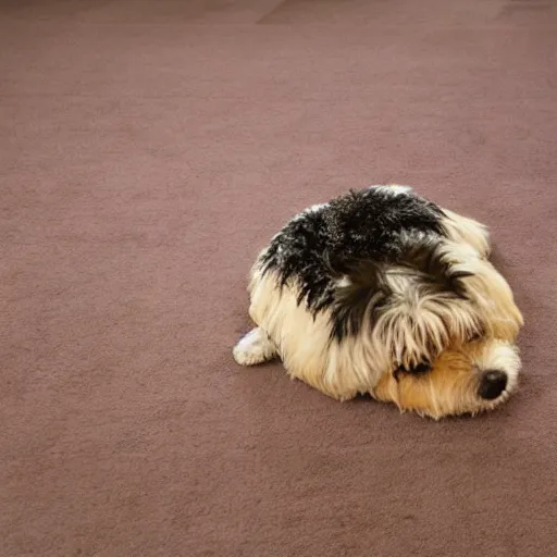 Prompt: melty carpet dog