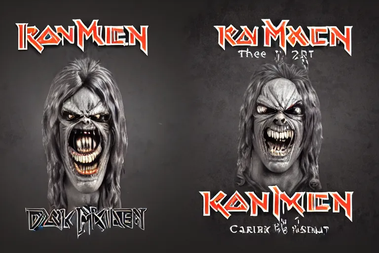 Image similar to 3d sculpt of a heavy metal inspired sign for a circus called 'the dark metal carnival', iron maiden, artstaton, digital illustration