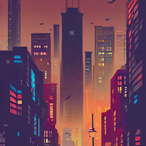 Prompt: city life by petros afshar, trending on artstation