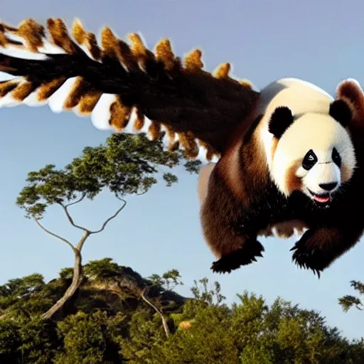 Prompt: flying panda griffin hybrid