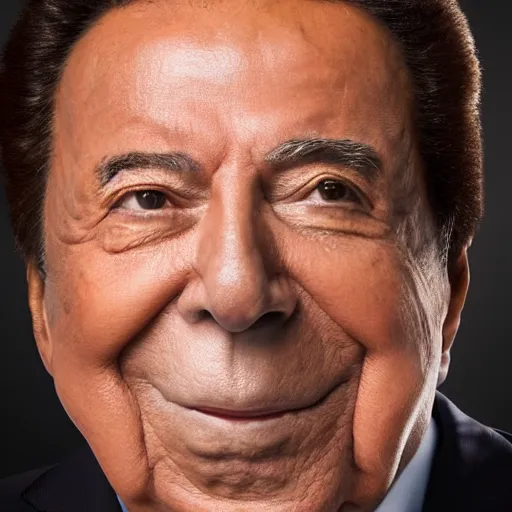 Image similar to Silvio Santos, (EOS 5DS R, ISO100, f/8, 1/125, 84mm, postprocessed, crisp face, facial features)