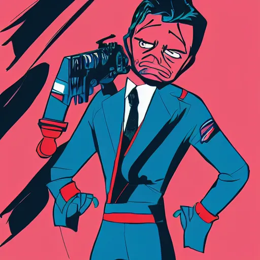 Image similar to concept art, stylized, super exaggerated proportions, concept design, male, science fiction suit, in the style of jamie hewlett