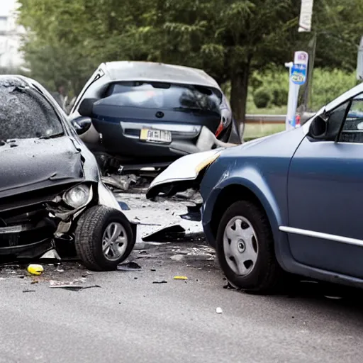 Image similar to car accident but the victims are multiple smartphones