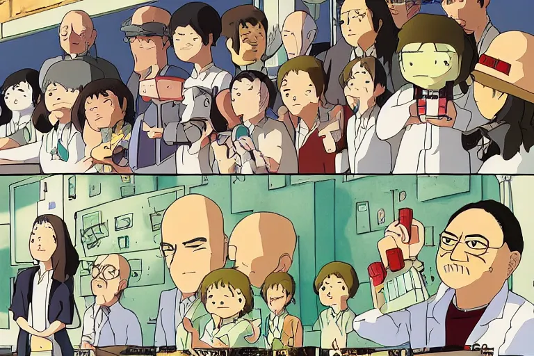 Image similar to studio ghibli's adaptation of breaking bad.