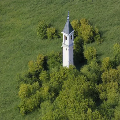 Image similar to Belltower of Burg Güssing in Südburgenland. Aerial photograph of landart installation by Christo Vladimirov Javacheff.