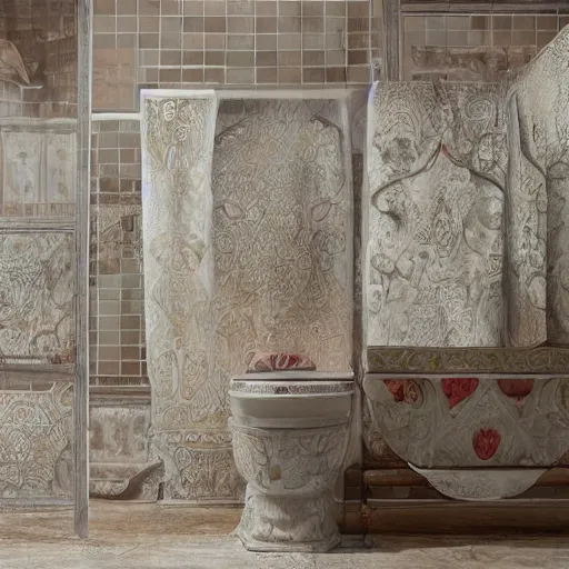 Image similar to a toilet made from solid gold. highly detailed, ornate, photorealistic