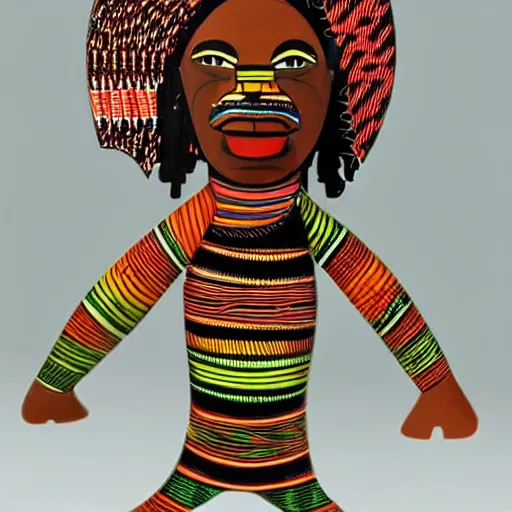 Image similar to african tribal chief vinyl art toy, detailed product photo,