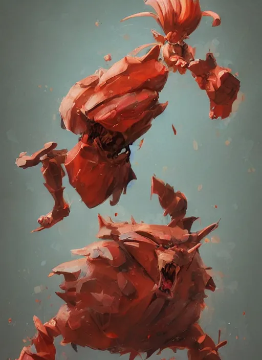 Image similar to semi reallistic gouache gesture painting, by yoshitaka amano, by ruan jia, by conrad roset, by dofus online artists, detailed anime 3 d render of an monstruous anthropomorphic watermelon lion, portrait, cgsociety, artstation, rococo mechanical, digital reality, sf 5 ink style, dieselpunk atmosphere, gesture drawn