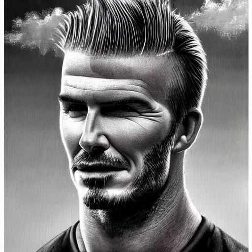 Image similar to beautiful lifelike painting of david beckham human horse centaur soccer star, majestic cinematic, hyperreal detailed facial features and uv lighting, art by ed roth and basil wolverton