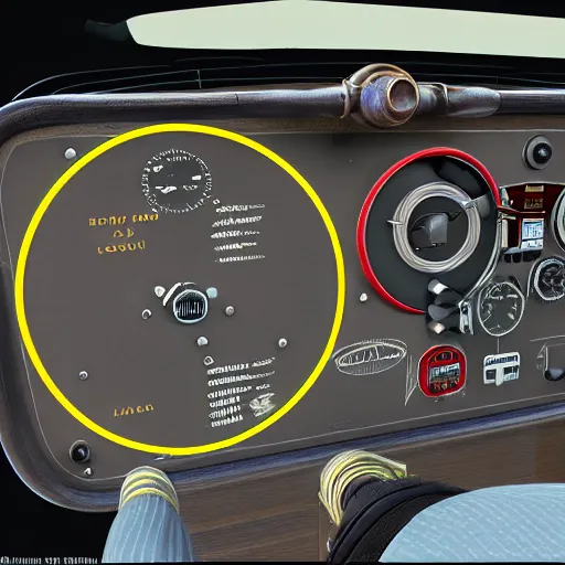 Image similar to photorealistic control panel from the 1 9 5 0's in a car featuring ejection seats, weapons control, and hyperdrive, realistic, 8 k resolution, front view