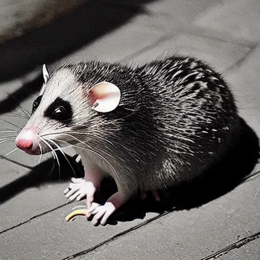 Prompt: “ giant hissing opossum terrorizing los angeles ”