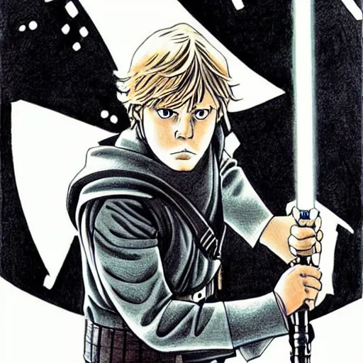 Image similar to luke skywalker drawing by hajime isayama