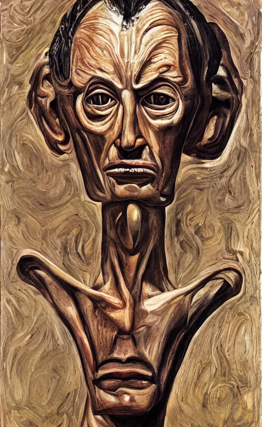 Image similar to portrait of an extraterrestrial being, by lucian freud