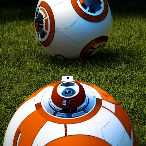 Image similar to bb 8 and hal 9 0 0 0 having a picnic, octane render, unreal engine, 8 k, hyperrealistic, photorealism