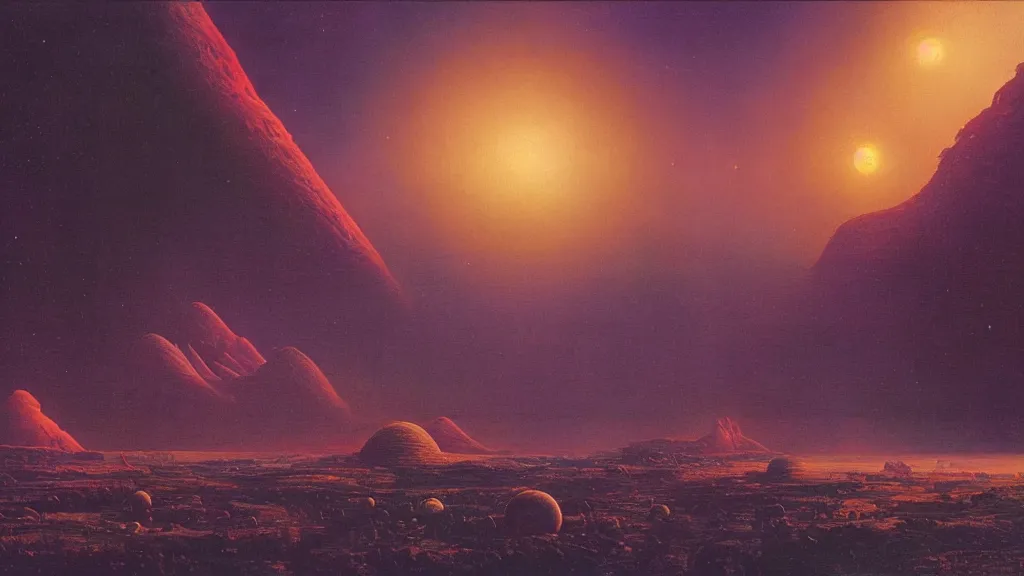 Image similar to otherworldly atmosphere of an evolving alien planet by arthur haas and bruce pennington and paul lehr, cinematic matte painting