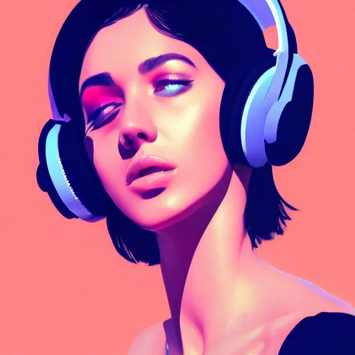 girl listening to music tumblr drawing