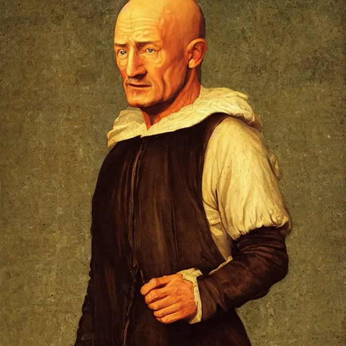 Image similar to john locke from tv show lost, early netherlandish painting