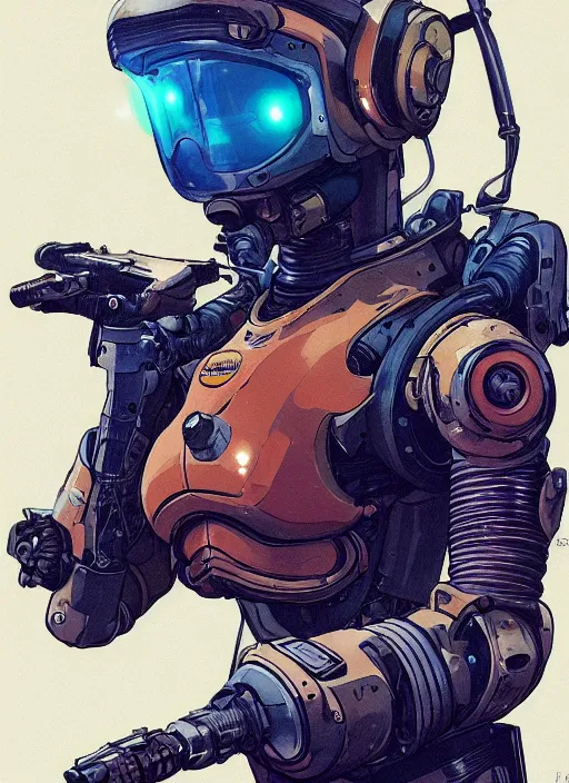 Image similar to goldfish piloting a mech suit. portrait by stonehouse and mœbius and will eisner and gil elvgren and pixar. realistic proportions. dystopian. cyberpunk 2 0 7 7, apex, blade runner 2 0 4 9 concept art. cel shading.