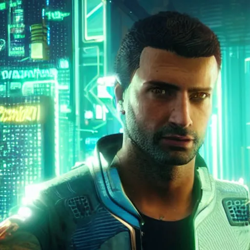 Prompt: Cauã Reymond in Cyberpunk 2077