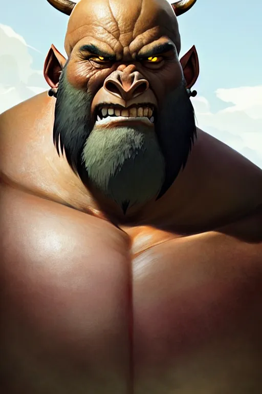 Image similar to orc barbarian male, finely detailed perfect face, exquisite details, earth magic, mid view, design on a white background, by studio muti, greg rutkowski makoto shinkai takashi takeuchi studio ghibli