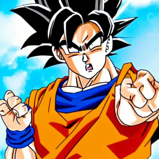 Image similar to goku giving the middle finger