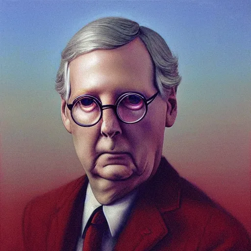 Image similar to Minority Leader Mitch McConnell. Zdzisław Beksiński