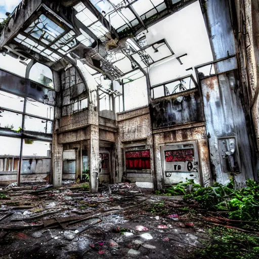 Image similar to urbex urban exploration, synthwave