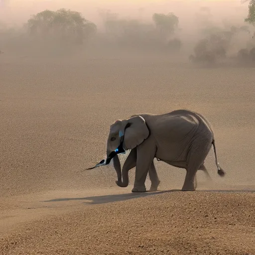 Image similar to dust in the air in the shape of an elephant