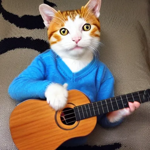 Image similar to ukulele cat