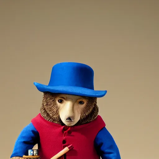 Image similar to paddington bear smoking a doobie