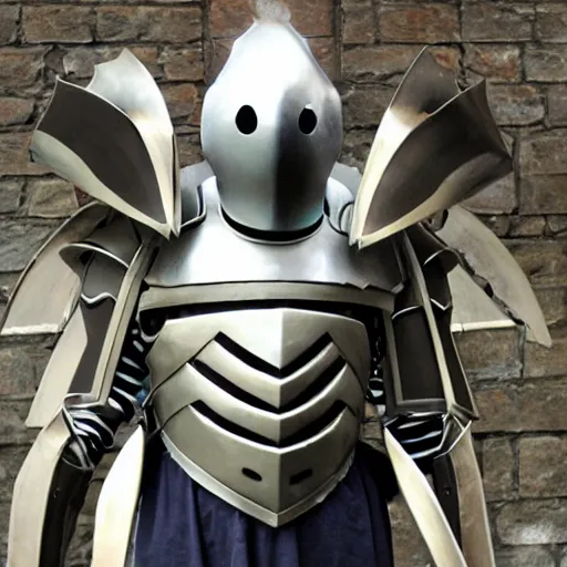 Prompt: human wearing hollow knight armor