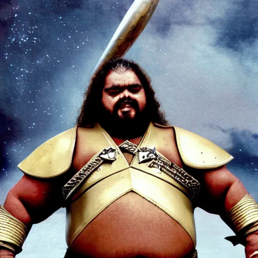 Image similar to A dramatic image of an Obese klingon warrior
