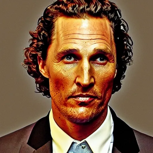 Image similar to “ matthew mcconaughey retro minimalist portrait by jean giraud, moebius starwatcher comic, 8 k ”