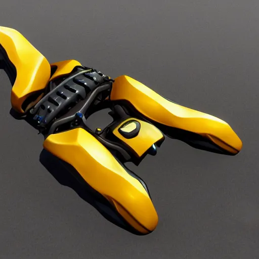 Image similar to hard surface, robotic platform, based on bumblebee, 6 claws, unreal engine