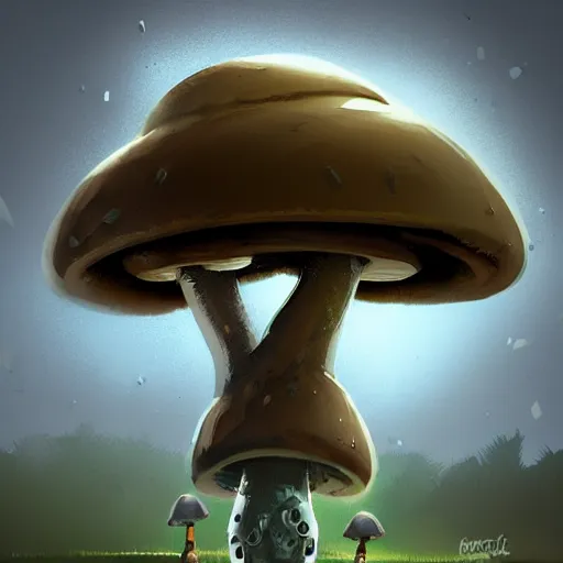 Prompt: mushroom robot in the style of greg rutkowski