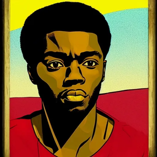 Prompt: “ chadwick boseman retro minimalist portrait by jean giraud, art of moebius, sharp, smooth face, comic, 8 k ”